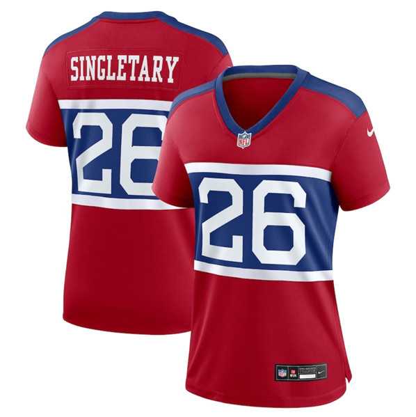 Womens New York Giants #26 Devin Singletary Century Red Alternate Vapor Limited Football Stitched Jersey Dzhi->women nfl jersey->Women Jersey
